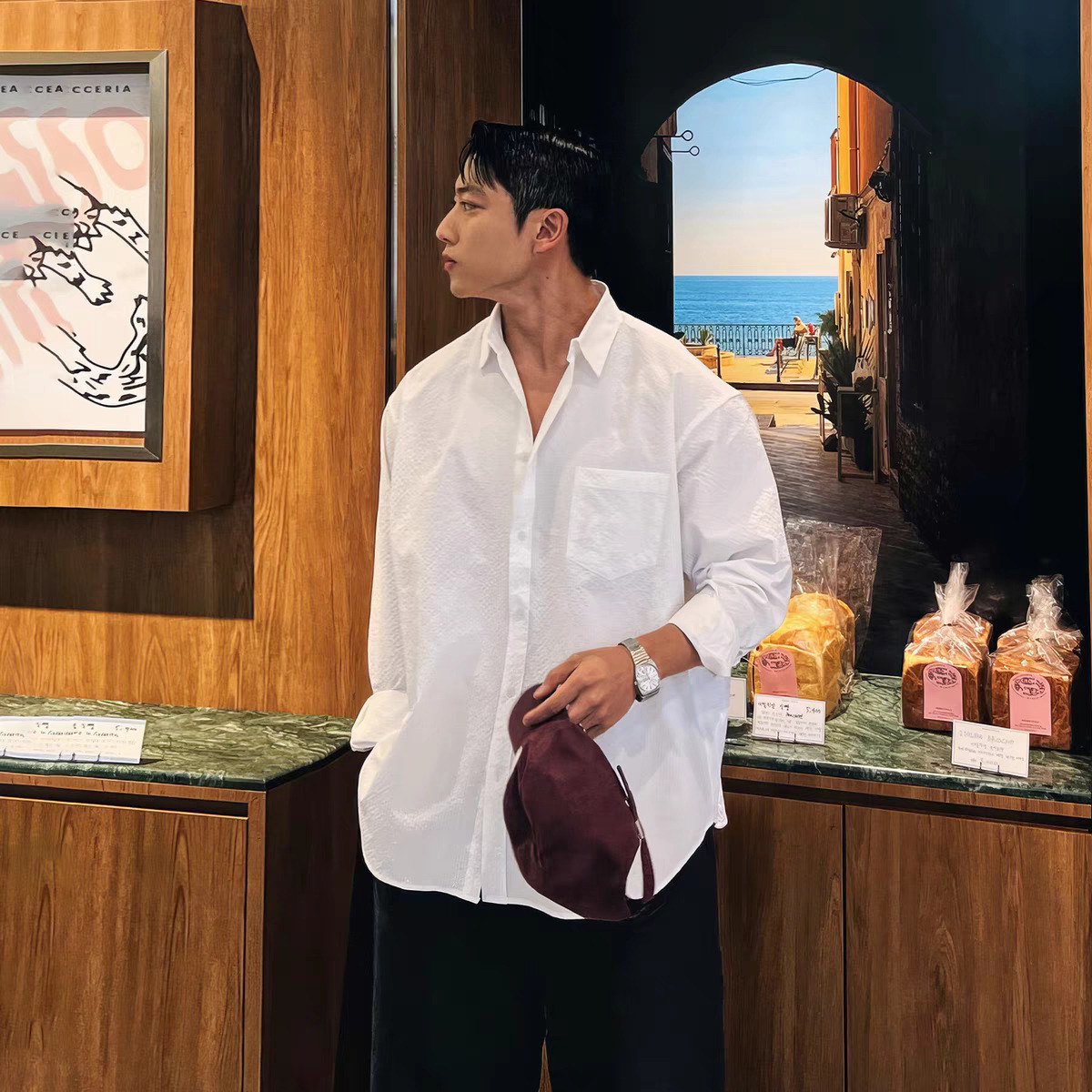 텐셀 린넨 작업복 셔츠 화이트