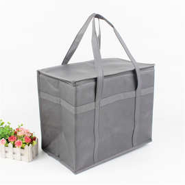 厂销无纺布保温袋蛋糕海鲜保鲜打包袋立体铝箔手提拉链外卖包定