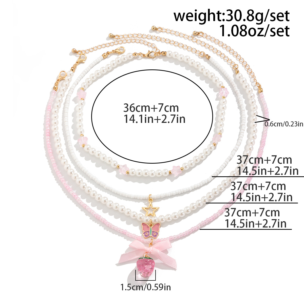 Bow Knot Cute Acrylic Imitation Pearl Alloy Necklace Wholesale display picture 1