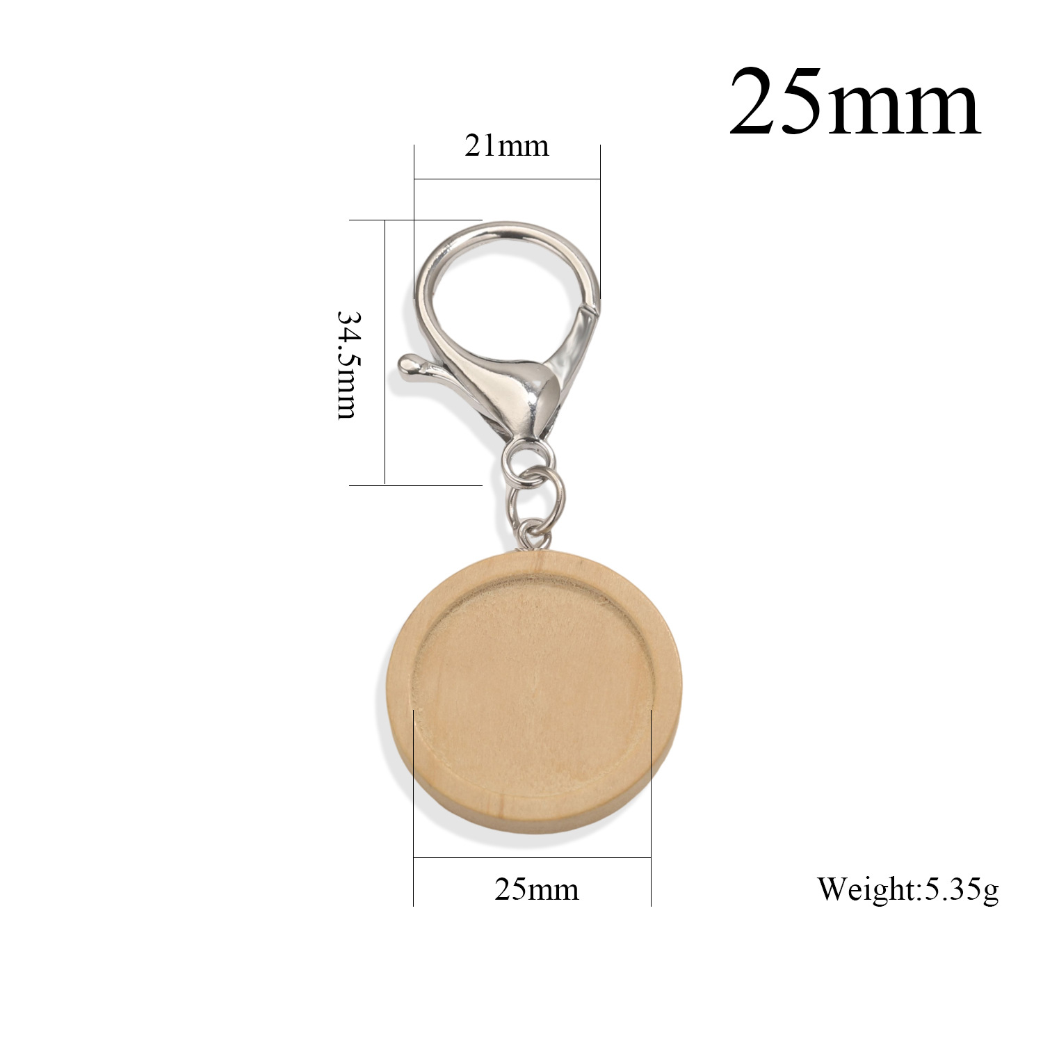 Tempos de joyas de madera redondas llavero de madera colgante accesorios DIY bandeja en blanco