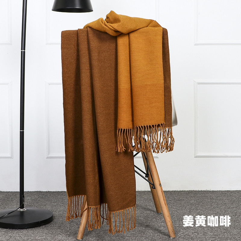 ウールスカーフ女性冬厚い暖かい女性ショールカシミヤスカーフ秋冬男性両面スカーフ卸売|undefined