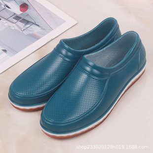 Rubber Shoes Adult Women's Soft Thick-soled Low-top Waterproof Shoes Women's Rain Shoes Women's Rain Boots Shallow Mouth Kitchen Water Boots Lightweight Non-slip