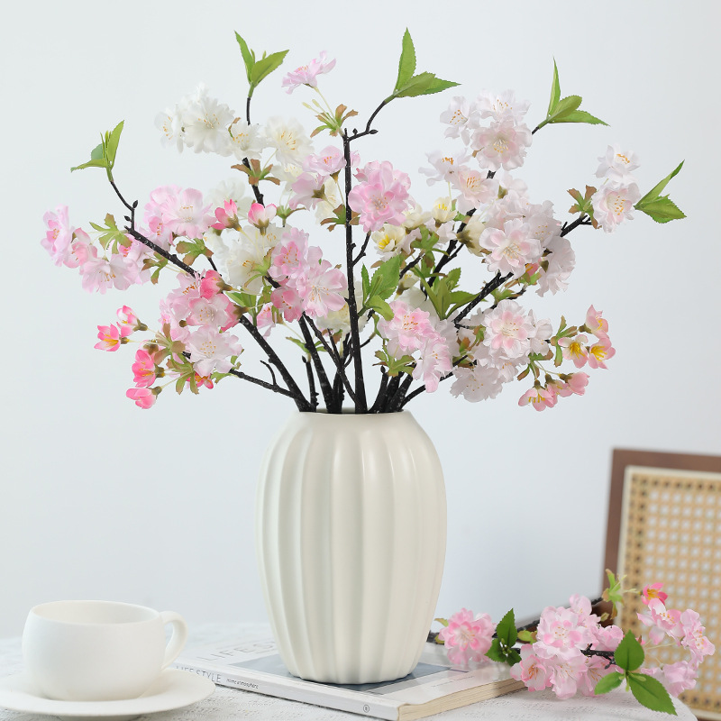 New simulated cherry blossom branch home decoration fake flower wedding arrangement arch mall decoration cherry blossom branch accessories 2