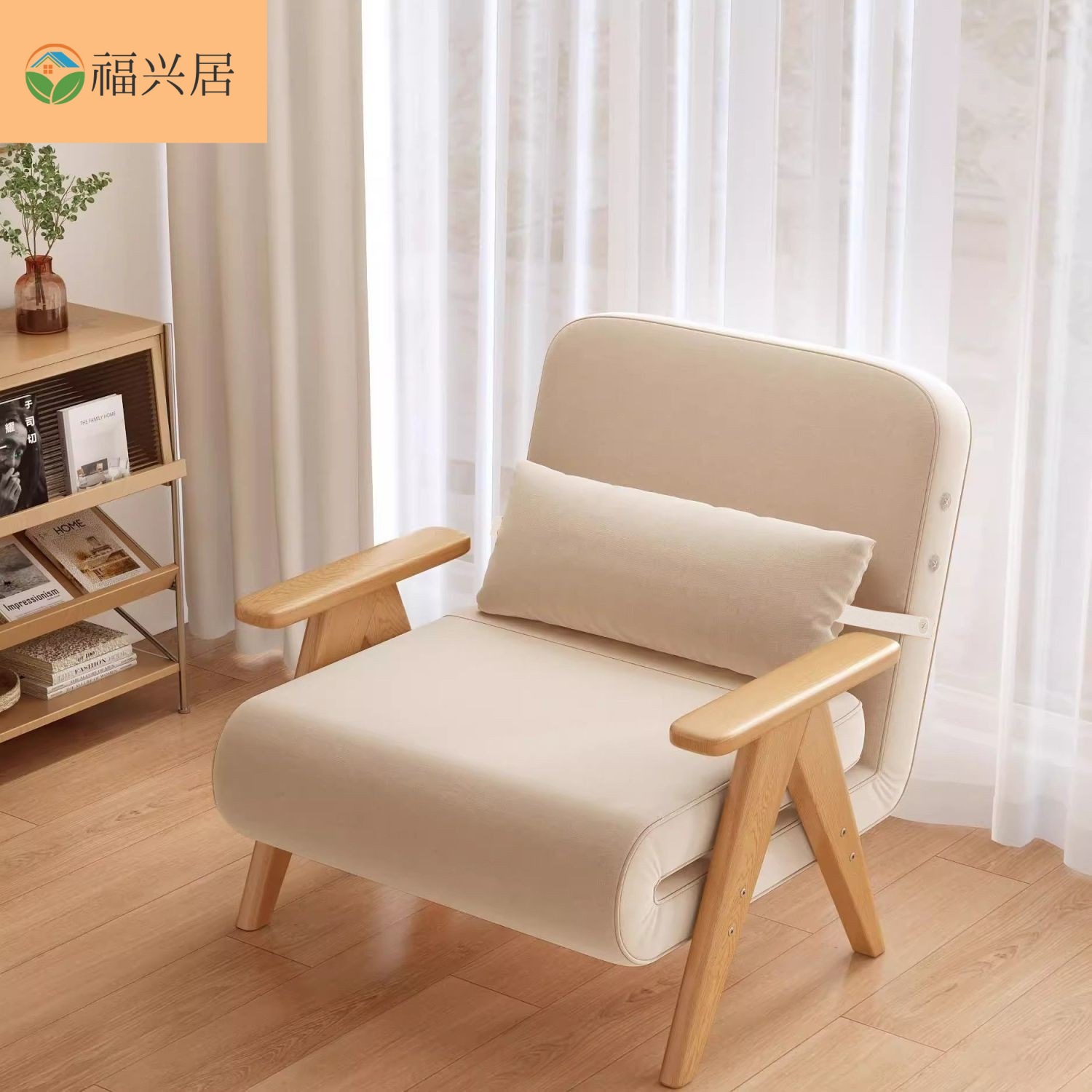 Minimalist Folding Sofa Multifunctional Sofa Bed Small Apartment Foldable Sofa Bed Home Solid Wood Multifunctional Sofa