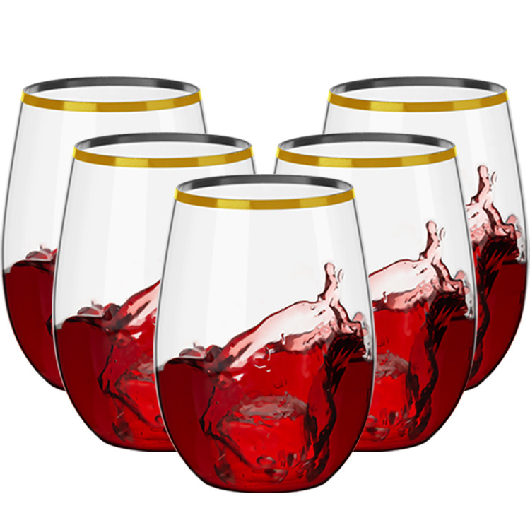 Amazon 300ml PET vaso de vino de plástico engrosada taza de plástico taza de pastel taza de jugo de plástico imprimible copa de vino