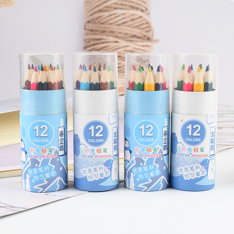 供应3.5英寸彩铅 短铅笔油漆笔LOGO12色-50色迷你彩色铅笔|ru