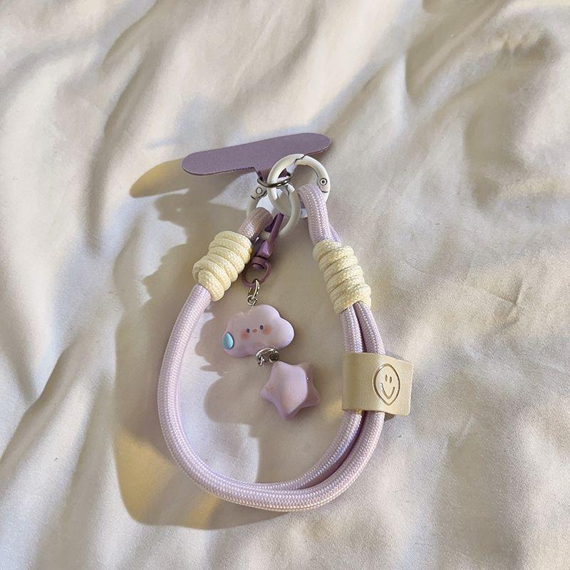 Nube silenciosa estrella teléfono móvil colgante pulsera corta colgante de cámara colgante llavero universal cuerda de mano