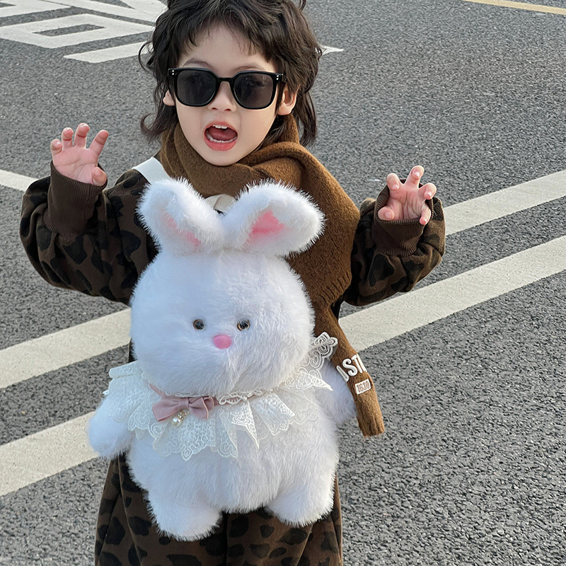 Bonito oso, mochila para niños y niñas, muñeca, conejo bebé, mochila pequeña, 2024 nuevo bolso de peluche para niños