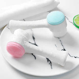 Manual Facial Cleansing Brush Face Wash Deep Cleaning Pores 3D Double-Sided Face Brush Soft-Bristled Silicone Face Instrument Home