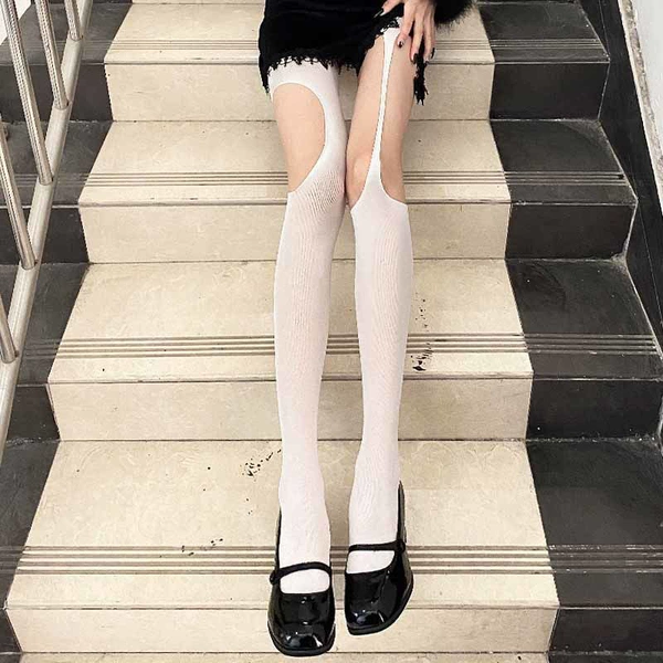 White irregular net socks