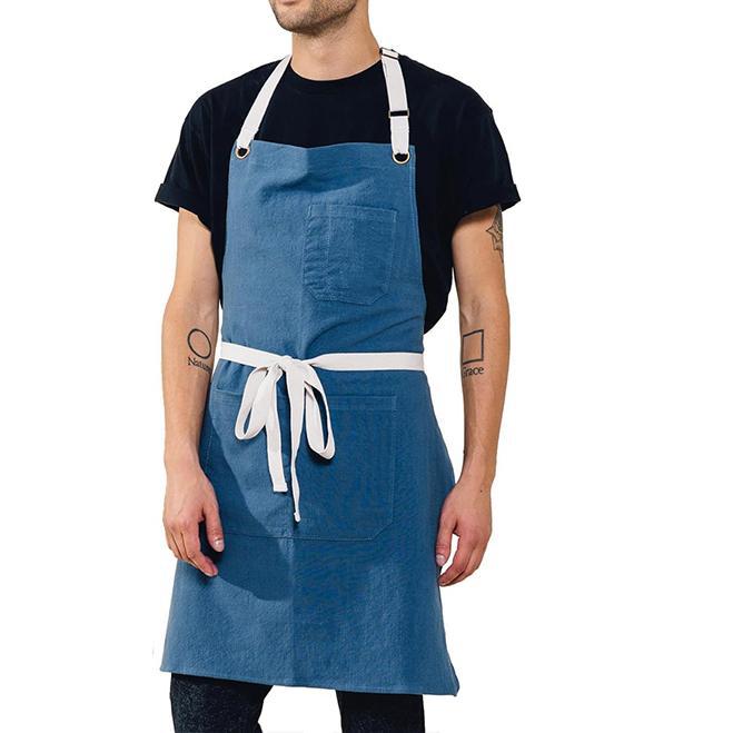 Amazon Algodón, lino, ramio, arte, abanico delantal, cocina casera coreana, comedor, té con leche, tienda, ropa de trabajo, delantal