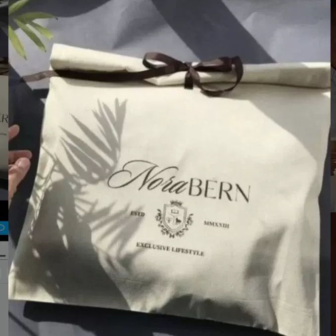 定制奢侈品包包香水面膜拉绳折叠包装袋服装礼品棉布防尘袋印LOGO