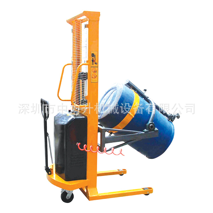 DA300气动油桶堆高车 带电子称油桶翻转倒料升高车防爆称重倾倒车