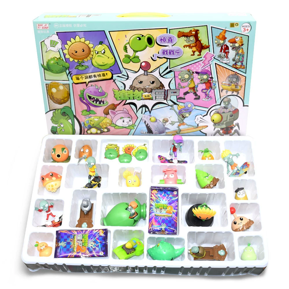 Подлинная наборы Plants vs. Zombies, игрушка, большой набор, подарочная коробка для мальчиков, кукла для детей, полный набор, подарок на день рождения