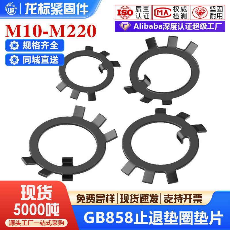 GB858止退垫圈止动垫圈六爪垫圈止退介子圆螺母止退垫圈M10--M250