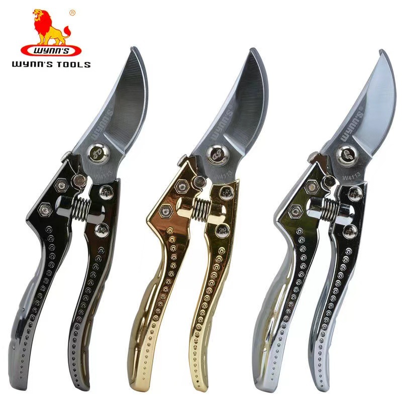 威力狮园艺剪刀8寸修枝剪果树粗枝剪SK5钢省力家用修花剪刀W4113