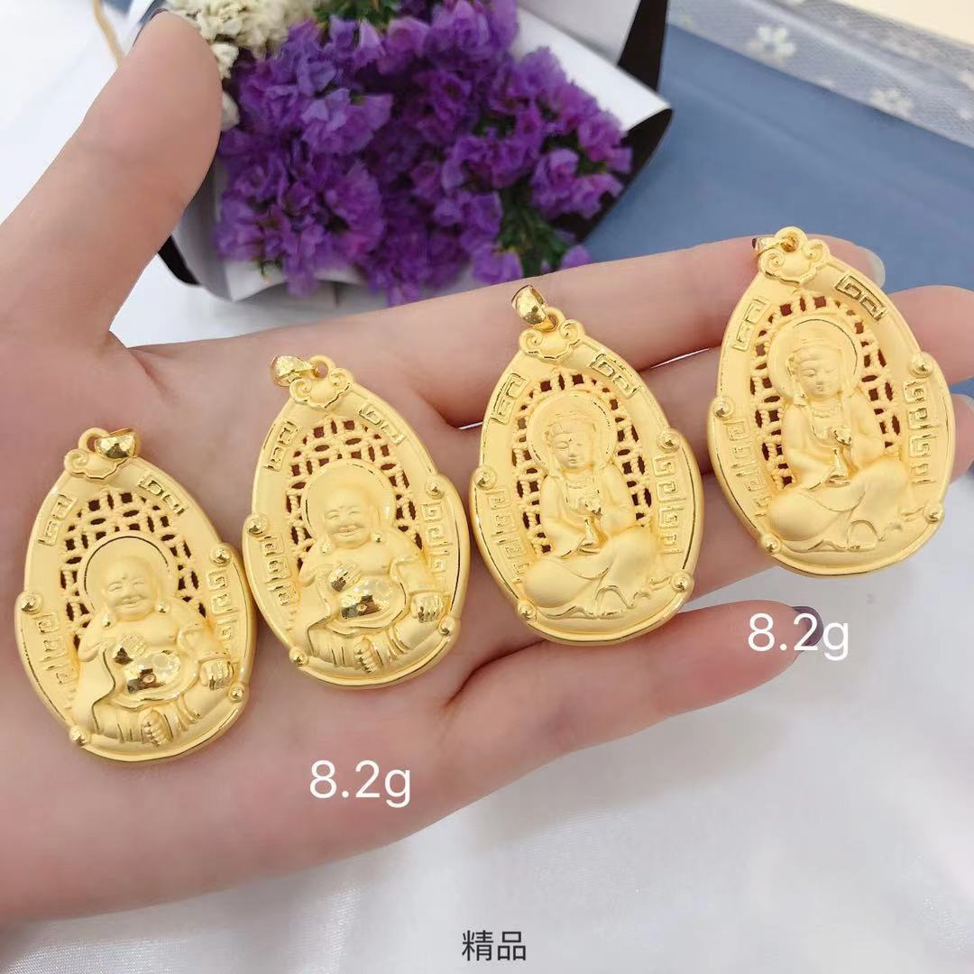 足金999黄金观音佛吊坠男女可戴生日送家人朋友厂家直销一件代发|ru