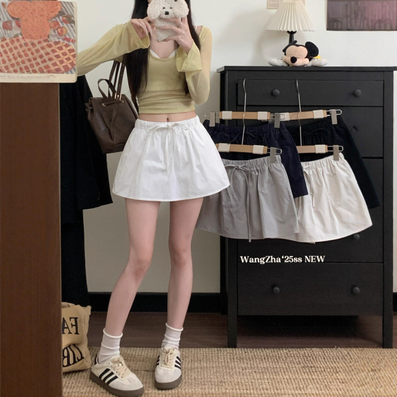 Korean Style Sweet and Spicy Denim Skirt 2025 Summer New Mid-Low Waist Slimming Versatile A-Line Short Skirt for Women Trendy