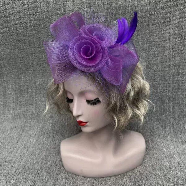 Amazon Wish Hot-Selling European and American New Handmade Mesh Feather Headband Party Catwalk Headdress African Headband