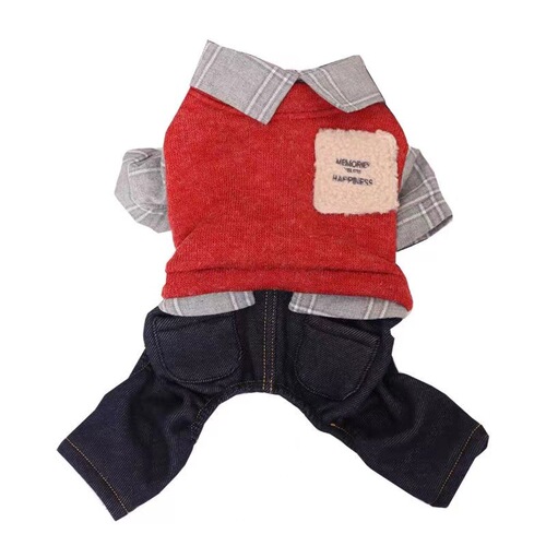 Pet Small Dog Clothes Autumn/Winter Style for Pomeranian, Bichon, Small Dog, Teddy, Four-Legged Suit, Puppy Casual, Thick Warm