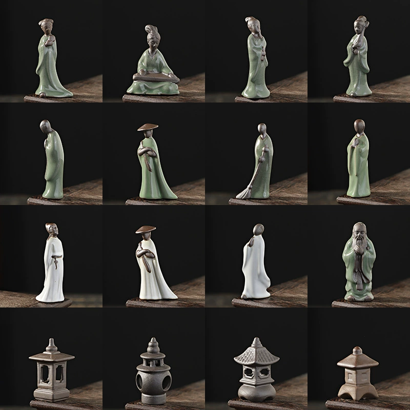 Творческий фиолетовый песок чай домашнее животное зеленое растение бонсай украшение бассейна персонаж счастливый пейзаж гостиная украшение дома Ge Kiln