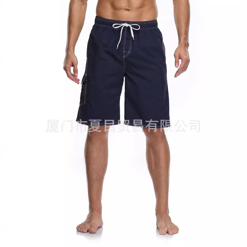 European and American Hot Selling Hot Style Men's Beach Pants Summer Shorts Surfer Pants Men's Solid Color Large Pants Loose Quick-drying