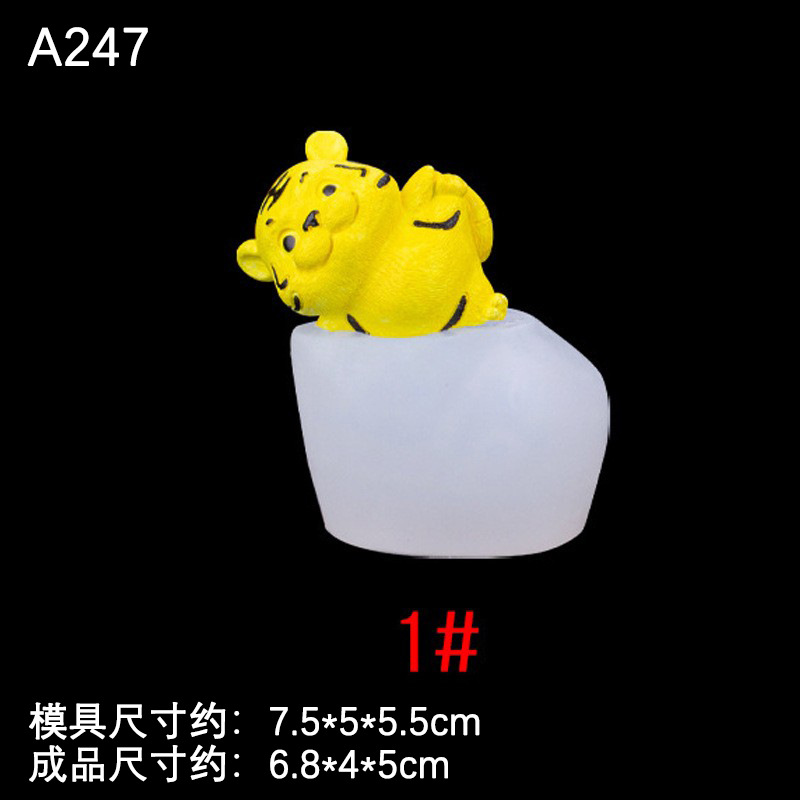 Tigre lindo molde de silicona dibujos animados aromaterapia vela jabón hecho a mano fondant chocolate ritmo seco pudín