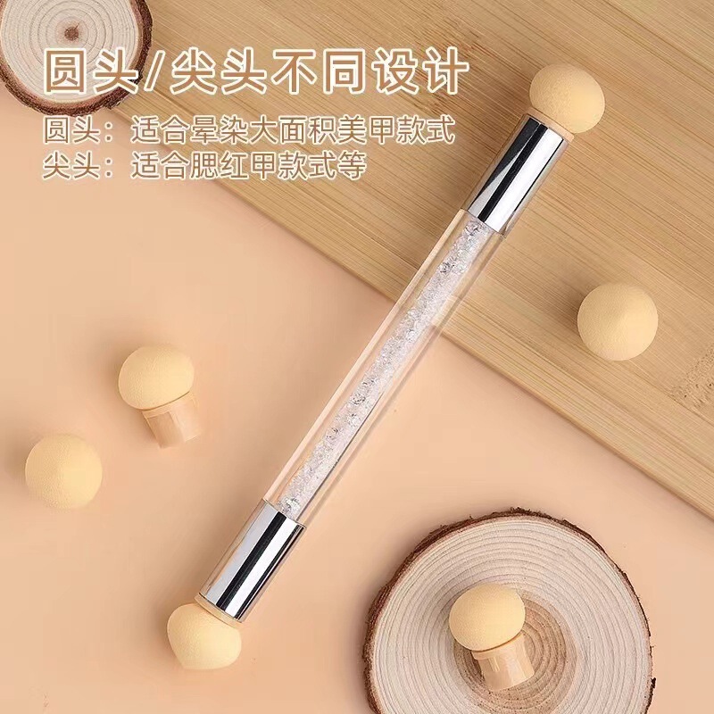 Nail Art Round Head Pointed Head Gradient Sponge Head Poke Pen Clap Glue Blush Color Painting Diy Nail Shop Tool