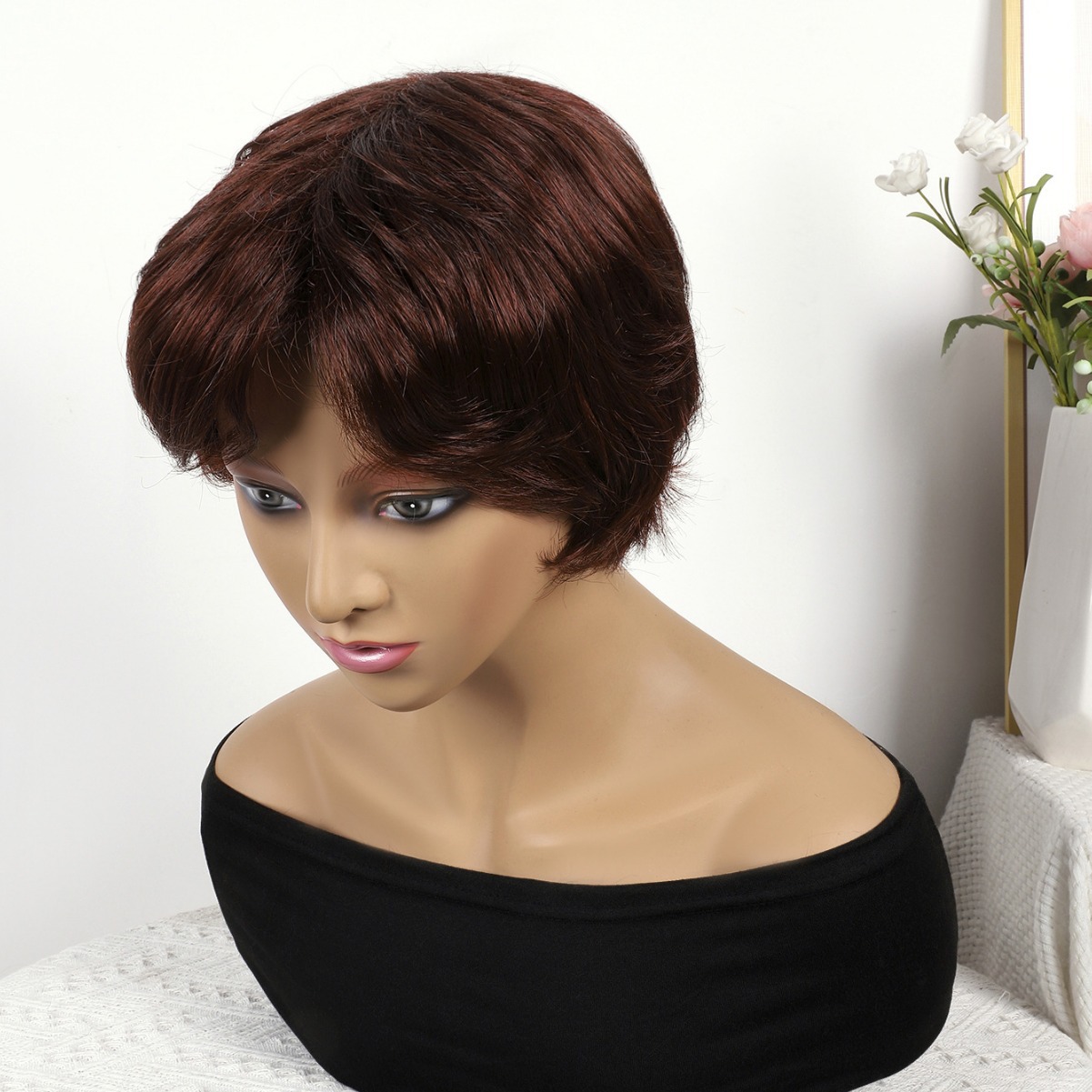 Fibra química al por mayor bob cabello pelucón mecánico pelucón cubierta de pelo