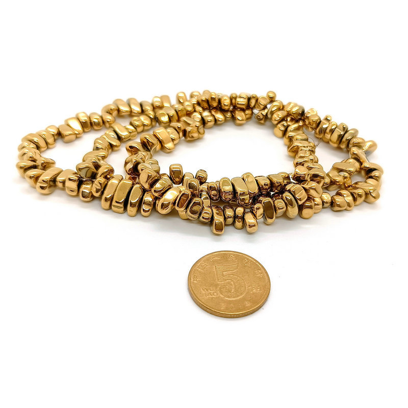 5-8mm grava negro hiel piedra chapado en oro color-Retención de perlas sueltas DIY pulsera collar oído joyería espaciador Accesorios