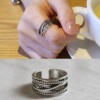 Ring hip-hop style, retro design chain for elementary school students, Japanese and Korean, on index finger, trend of season