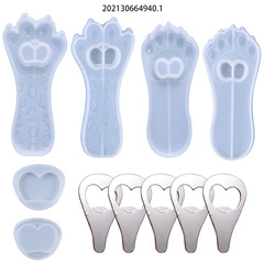 Crystal Droplet Silicone Mold DIY Handmade 2 Styles Bottle Opener Silicone Mold Cat Paw Bear Paw Silicone Assisted Bottle Opener Set of 3