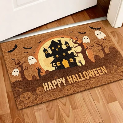 Areas, Carpet Floor Mats, Faux Coconut | Avtomobil döşəmə paspasları - zx-halloween-moment-h16-3040-silk-circle-without-overlocking
