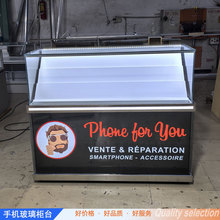 铁质手机玻璃柜台展示柜钢化玻璃柜OPPOVIVO荣耀苹果华为手机柜台