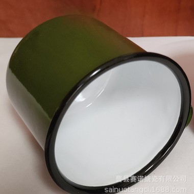 Taza de esmalte engrosada transfronteriza Taza de esmalte de 0,5mm Taza de té de cerámica personalizada Taza taza de café de impresión