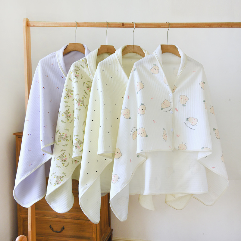 Postpartum Shawl Pure Cotton Layered Nursing Cover for Pregnant Women, Autumn and Winter Maternity Shoulder and Neck Protection Office Blanket