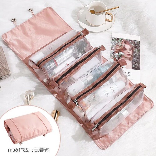 Cosmetic bag detachable four-in-one portable on-the-go storage bag cosmetics female travel bag makeup brush tool