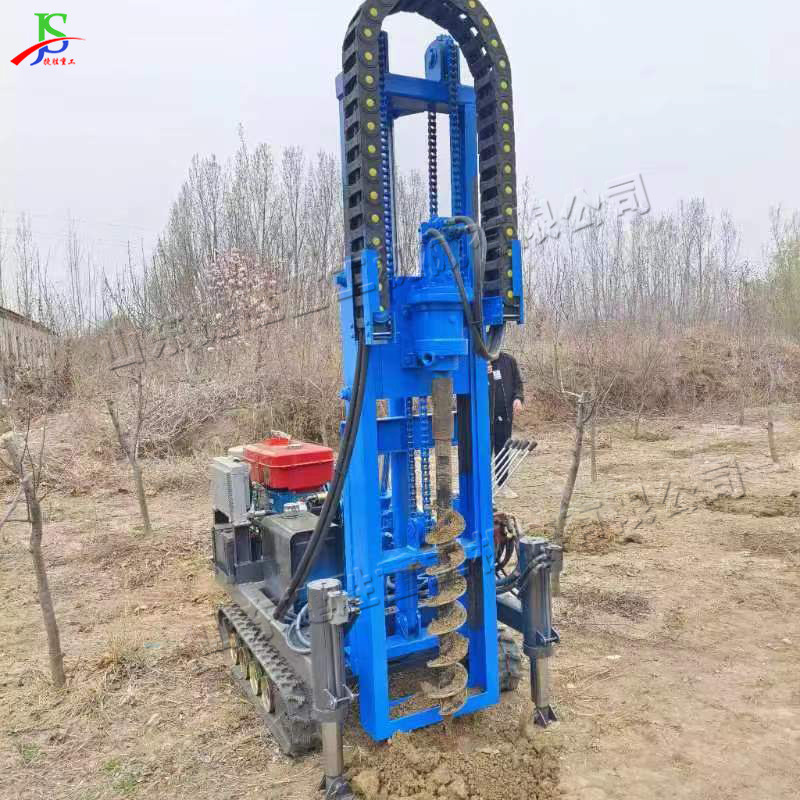 履带光伏基础桩打桩机 自走式螺旋钻机 小型液压潜孔打井钻机