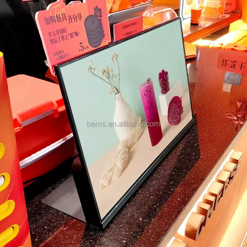 本狮27寸桌面电子餐牌台式电子菜单显示屏奶茶餐饮连锁店广告机