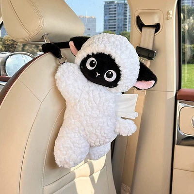 Tissue Hanging Bag Cute – Car tissue box/set - beanie-fleece-lamb-tissue-box