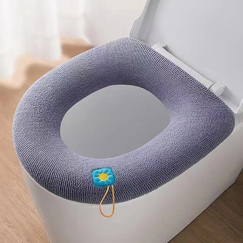 Thickened toilet mat, household toilet seat, universal toilet cover, warm knitted washable mat, new style
