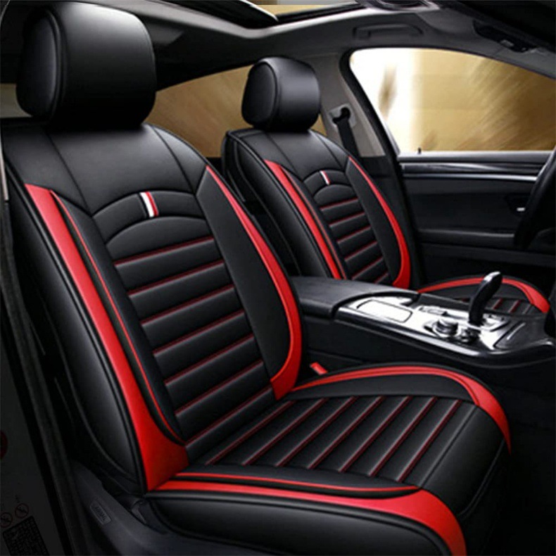 Five-Seater Car Seat Cover for All Seasons, Car Seat Cushion, Fully Surrounded Leather, Wear-Resistant, Dirt-Resistant and Breathable Car Seat Cover