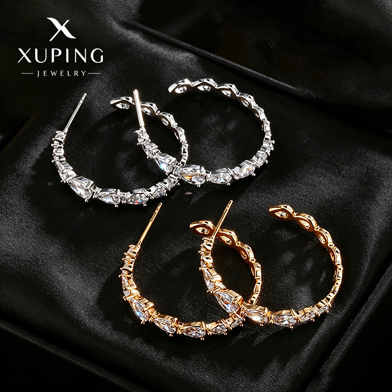 Pendientes de Aleación Xuping, Modernos, Estilo Minimalista, Versión Coreana, Pendientes en Forma de C para Mujer