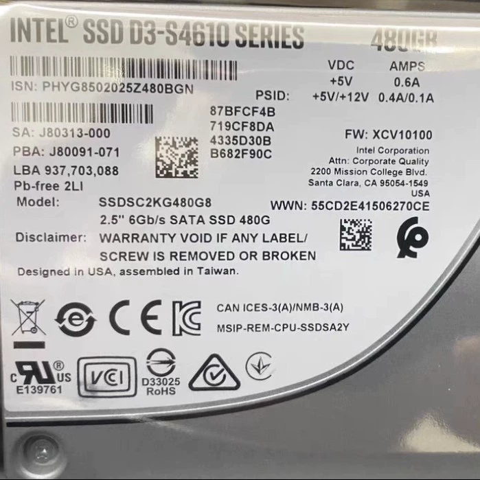 S4610 твердотельный накопитель 480 ГБ
