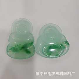石英岩玉B货观音佛挂件仿翡翠色挂件玉石直播会销礼品  工厂批发