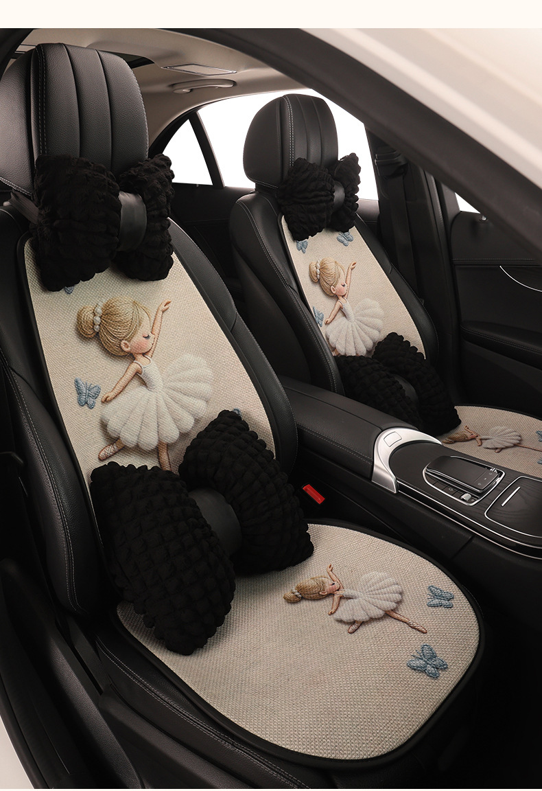 26 New Cartoon Four-Season Fur Car Seat Cushion Sets, Universal Style for Dancing Girls
