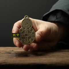 Antique money spent, blessings filled the house, wishes come true, gourd copper coin, straight-word copper coin hanging money, gourd shape copper coin pendant