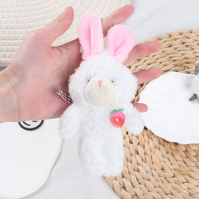 新しいかわいいウサギのぬいぐるみピンクの長い耳ワンピースウサギバッグペンダントアクセサリーウサギのペンダント|undefined