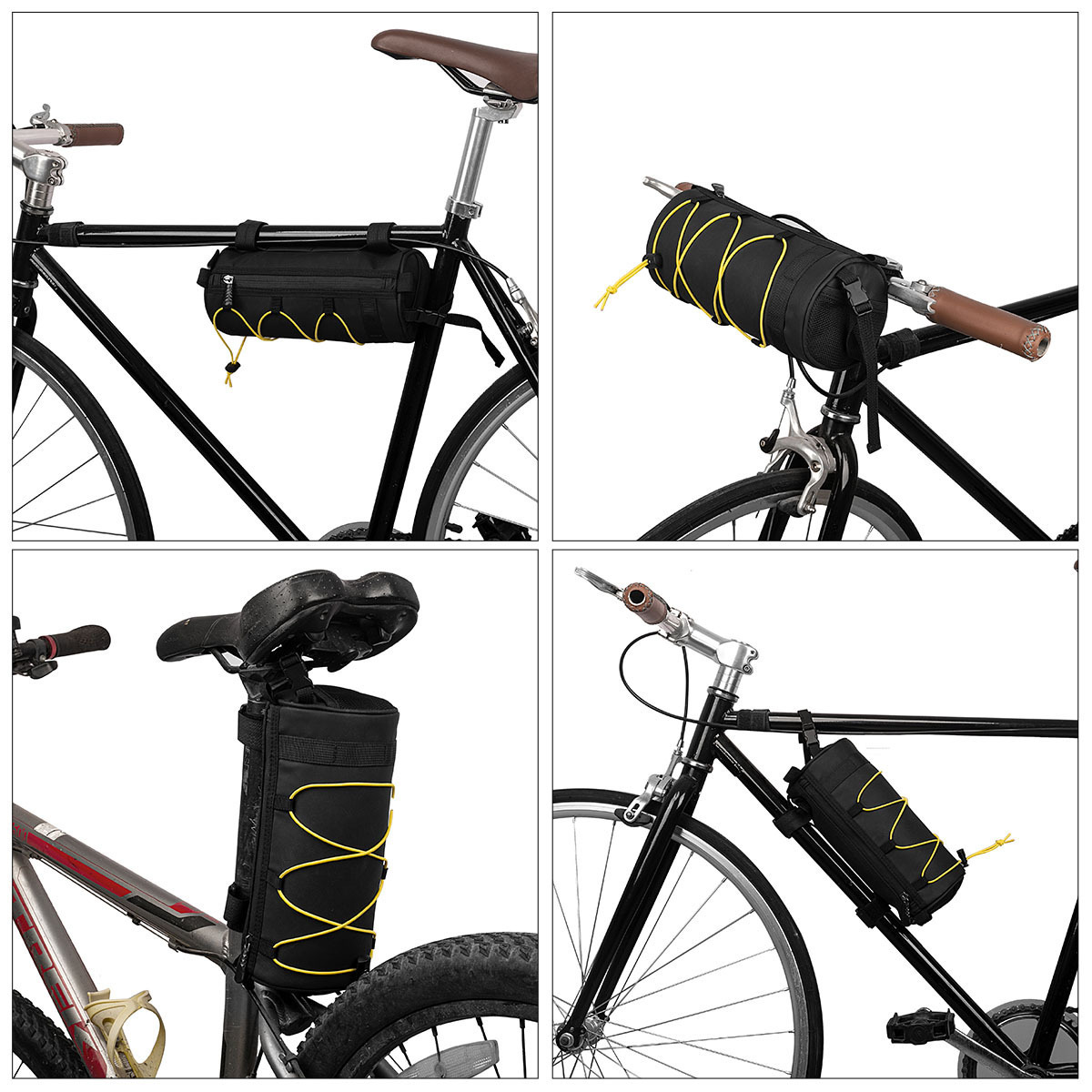 Bolsa de bicicleta bolsa de viga delantera bolsa de remolque de bicicleta de carretera tubo de bicicleta de montaña cola impermeable bolsa de ciclismo multifuncional almacenamiento portátil