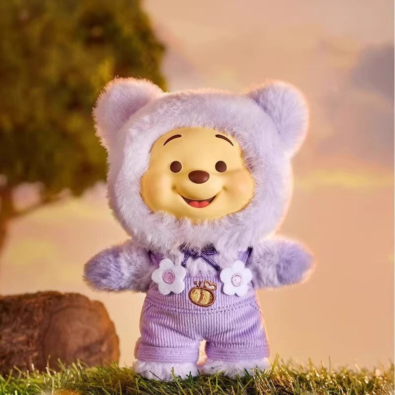 toptoy小熊维尼小熊噗噗糖果糖搪胶毛绒背带裤系列潮玩手办挂件|undefined
